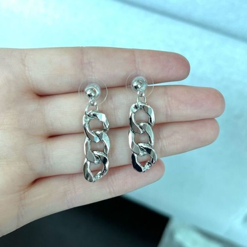Silver Link Drop Earrings - Women Jewelry Earrings